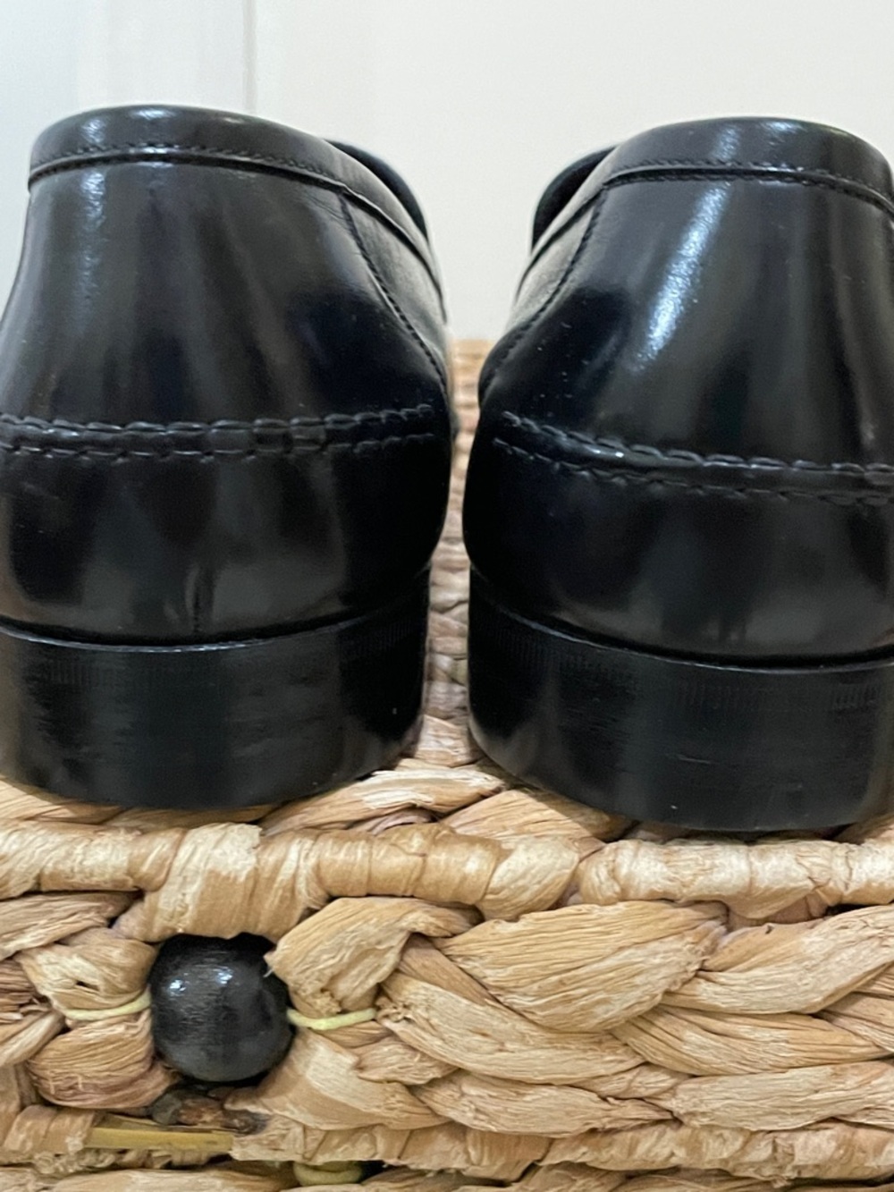Salvatore Ferragamo Black Leather Penny Loafers with Gold Accent - Picture 6 of 8